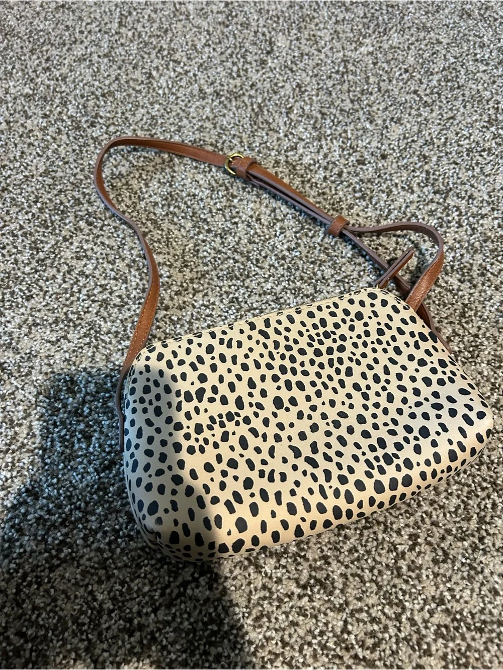 Universal Threads Leopard-Print Crossbody Shoulder Bag with Brown Strap